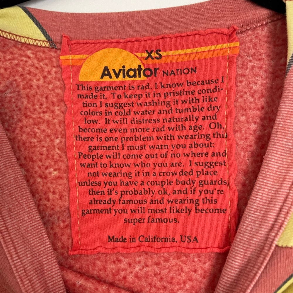 Aviator Nation Red and Yellow Smiley Sweatshirt - Picture 3 of 4